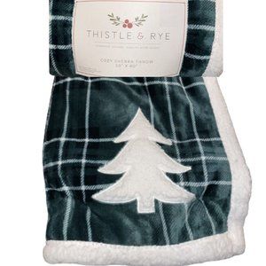 Christmas Sherpa Plush Throw 50 x 60 in. Thistle Rye Holiday